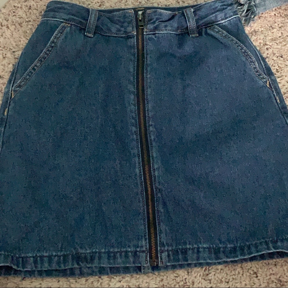 jean zip skirt